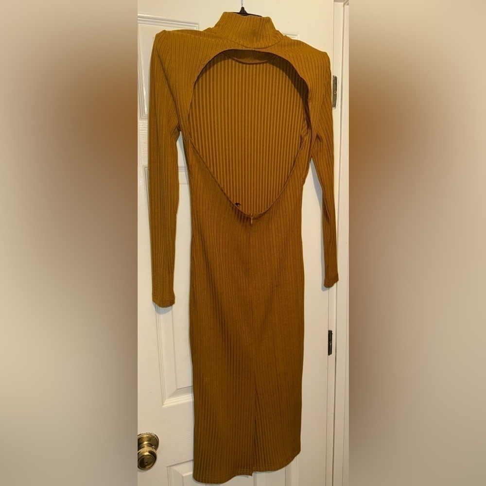 LPA Revolve Jovi Ribbed Backless Dress in Rust Fall Winter - Picture 4 of 7